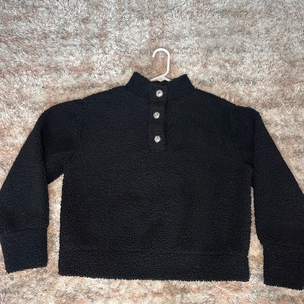 Express Black Sherpa Pullover